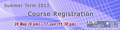Summer Term 2013 Course Registration